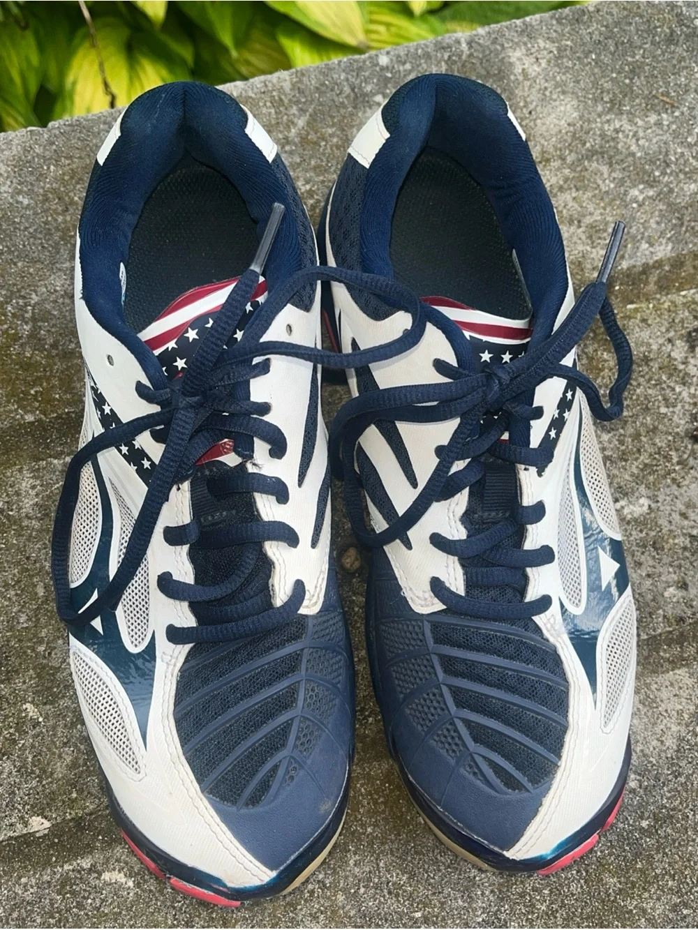 Mizuno Wave Lightning Z3 Sz 8 Womens Volleyball Shoes 430228 Red White Blue Flag